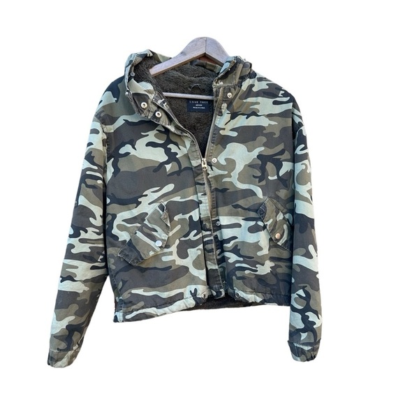 Love Tree women's medium cropped camouflage jacket lined with fleece - Picture 1 of 4
